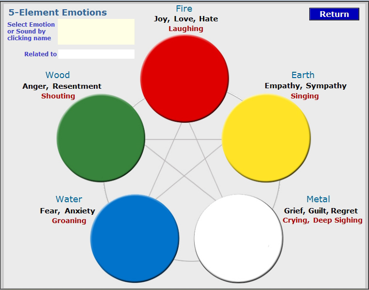 Five Element Emotion Chart