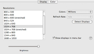 Select Mac Resolution