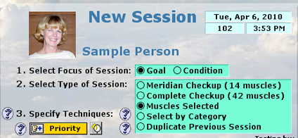 New Session Selected Muscles